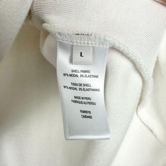 Rebecca Taylor Drape Sleeve Mock Neck Top Size Large White Modal - Picture 9 of 9